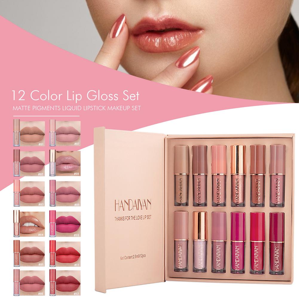 Super Glossy Lipgloss | 12 pcs Matte Liquid Lipstick Box |